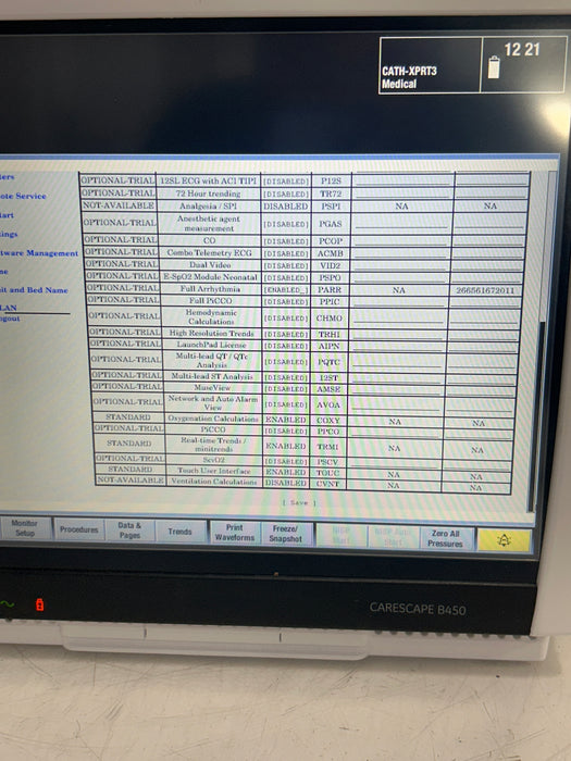 GE Healthcare Carescape B450 Critical Care Patient Monitor