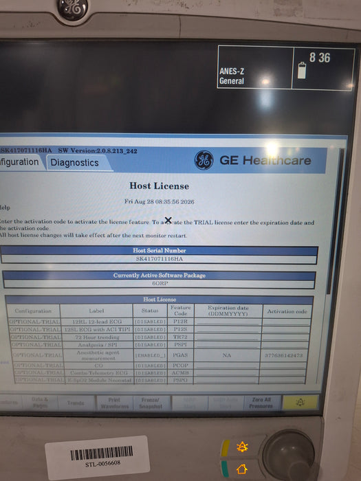 GE Healthcare Carescape B650 Anesthesia Care Patient Monitor