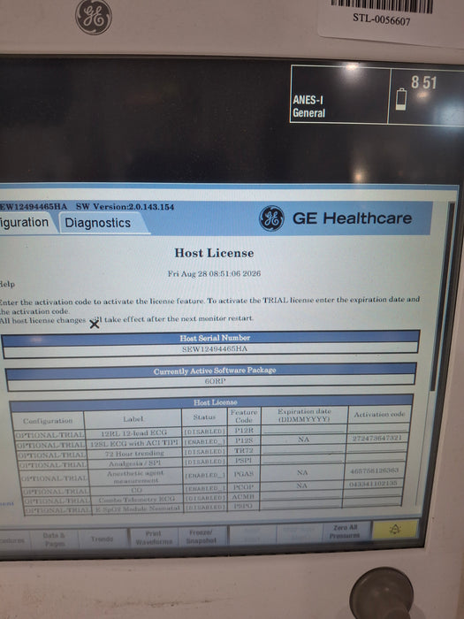 GE Healthcare Carescape B650 Anesthesia Care Patient Monitor