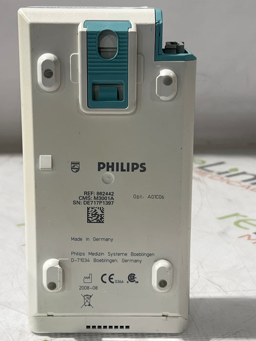Philips M3001A-A01C06 Fast SpO2, NIBP, ECG, Temp, IBP MMS Module