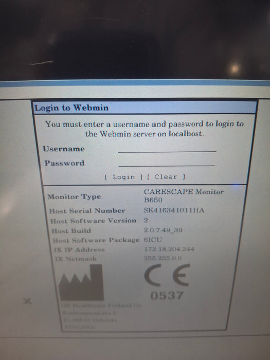 GE Healthcare Carescape B650 Critical Care Patient Monitor