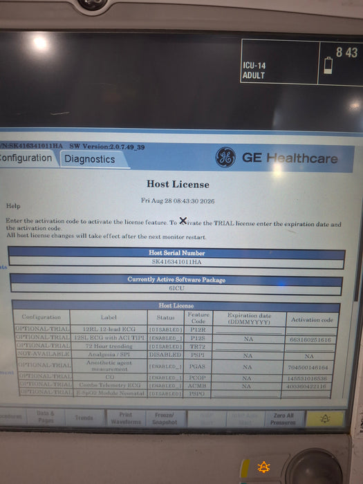 GE Healthcare Carescape B650 Critical Care Patient Monitor