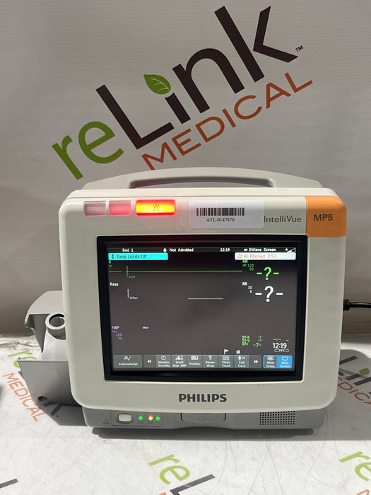 Philips Intellivue MP5 - ECG, Fast SpO2, NIBP Patient Monitor