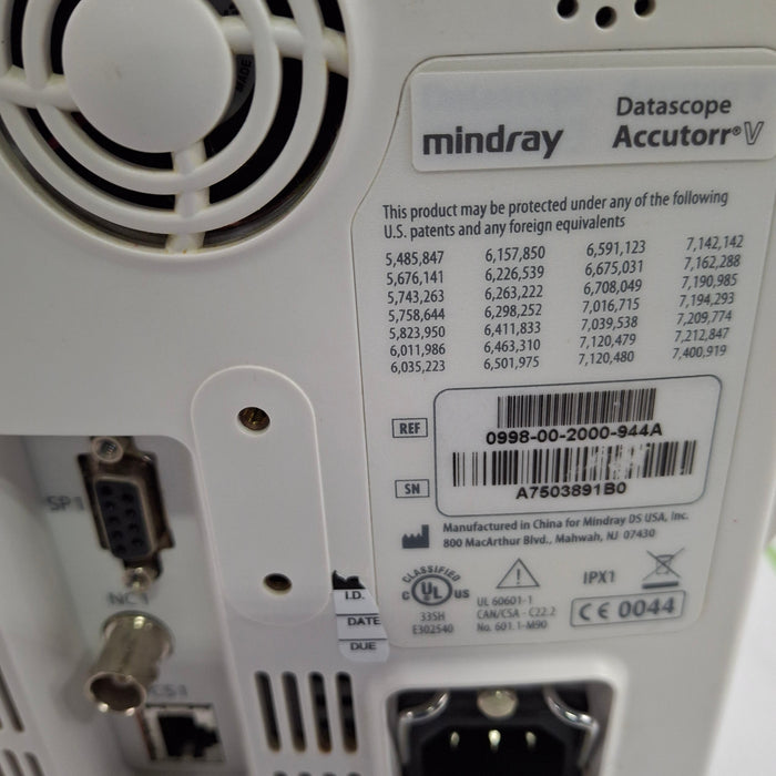 Mindray Datascope Accutorr V Vital Signs Monitor