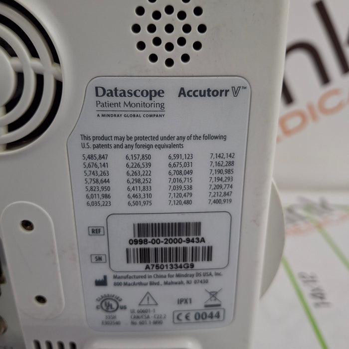 Mindray Datascope Accutorr V Vital Signs Monitor