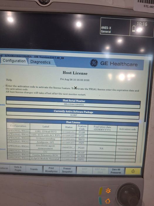 GE Healthcare Carescape B650 Anesthesia Care Patient Monitor