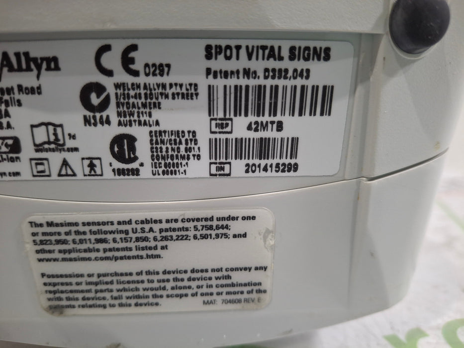 Welch Allyn Spot 420 - NIBP, Temp, Masimo SpO2 Vital Signs Monitor