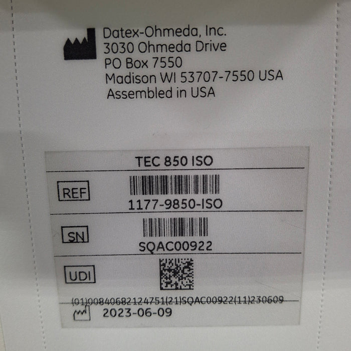 Datex-Ohmeda Tec 850 Isoflurane Vaporizer
