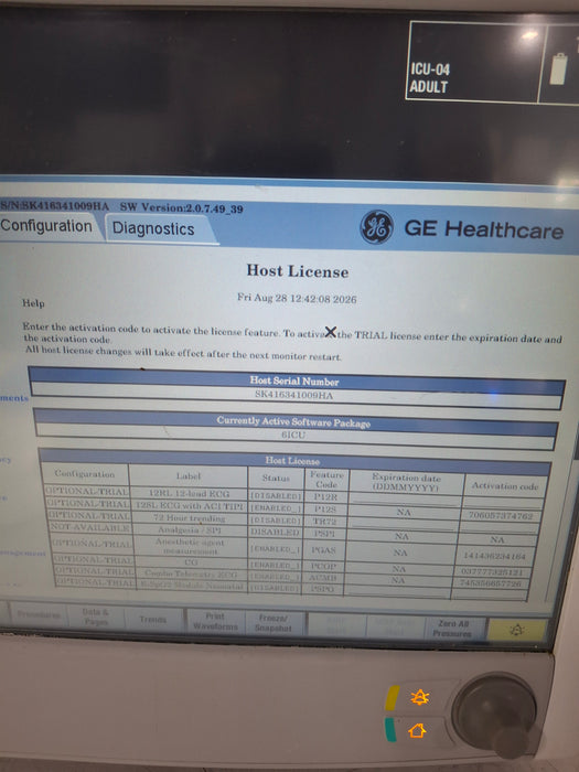 GE Healthcare Carescape B650 Critical Care Patient Monitor