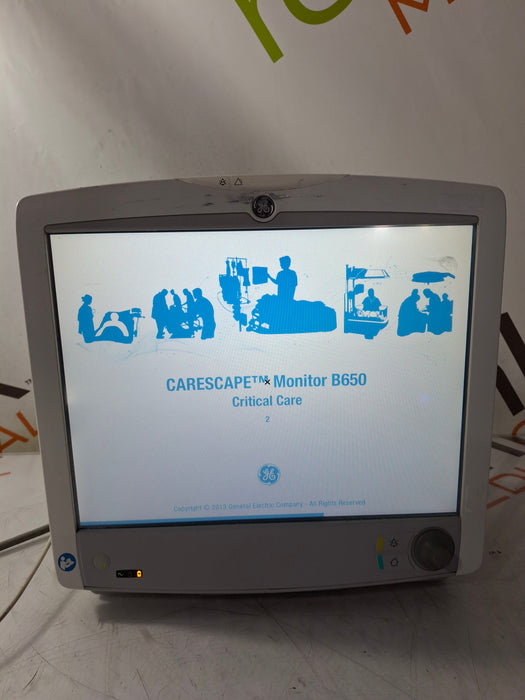 GE Healthcare Carescape B650 Critical Care Patient Monitor