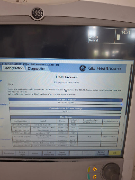 GE Healthcare Carescape B650 Anesthesia Care Patient Monitor