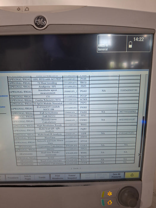 GE Healthcare Carescape B650 Anesthesia Care Patient Monitor