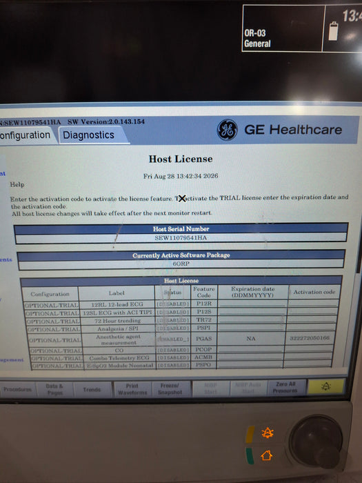 GE Healthcare Carescape B650 Anesthesia Care Patient Monitor
