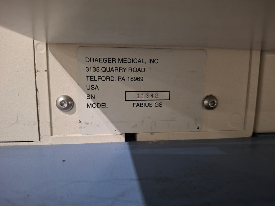 Draeger Medical Fabius GS Anesthesia Machine