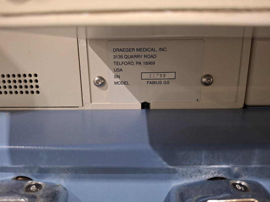 Draeger Medical Fabius GS Anesthesia Machine