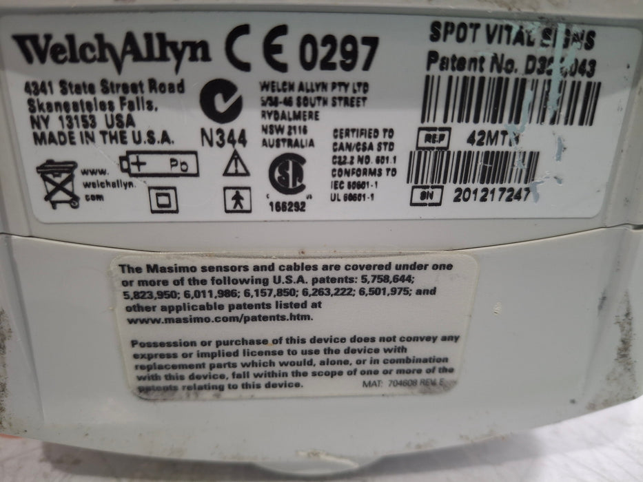 Welch Allyn Spot 420 - NIBP, Temp, Masimo SpO2 Vital Signs Monitor
