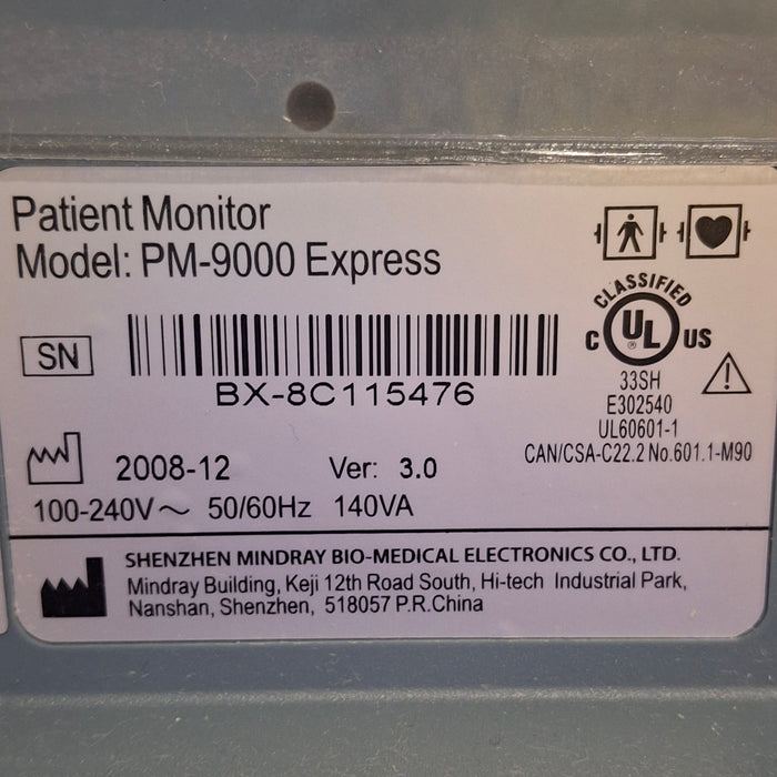 Mindray PM-9000 Express Patient Monitor