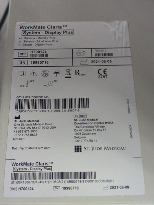 St. Jude Medical, Inc. St. Jude Medical, Inc. WorkMate Claris System Cath / Angio Labs reLink Online