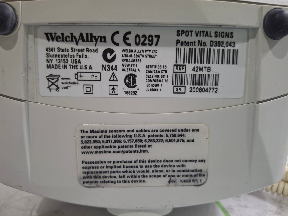 Welch Allyn Spot 420 - NIBP, Temp, Masimo SpO2 Vital Signs Monitor