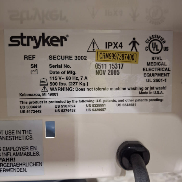 Stryker Secure II 3002 Hospital Bed