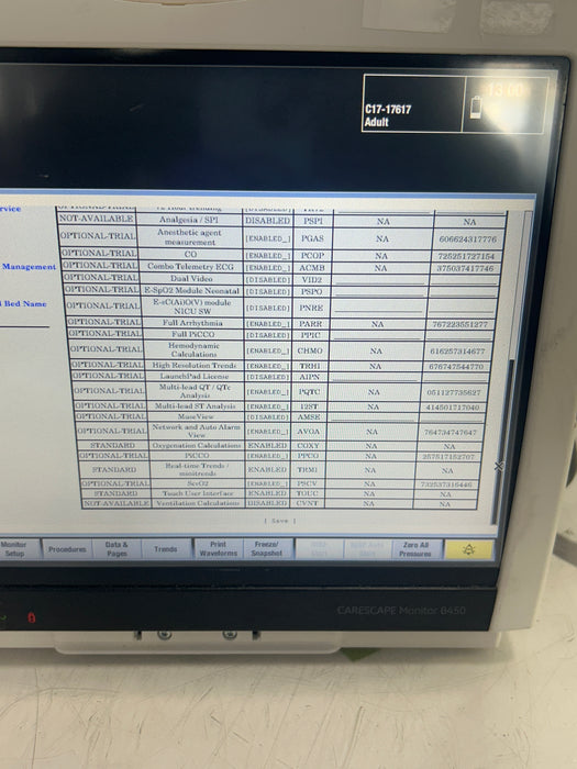 GE Healthcare Carescape B650 Critical Care Patient Monitor