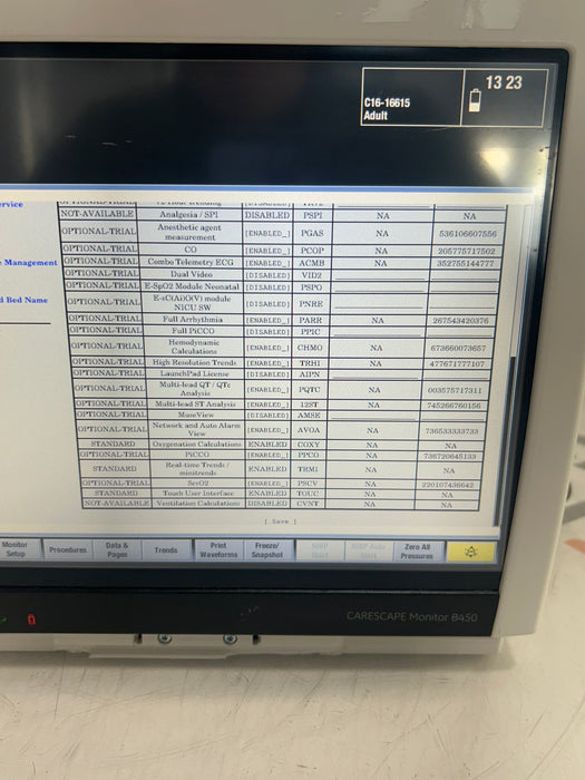 GE Healthcare Carescape B450 Critical Care Patient Monitor