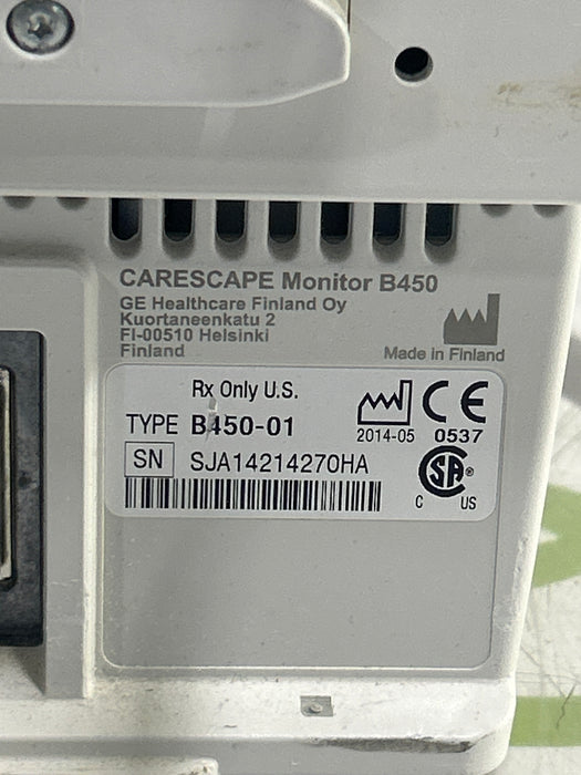 GE Healthcare Carescape B450 Critical Care Patient Monitor