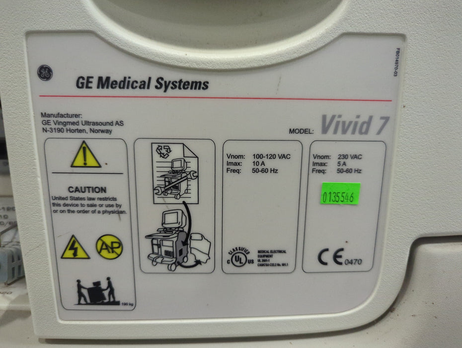 GE Healthcare Vivid 7 Ultrasound