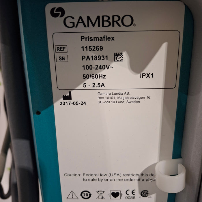 Gambro Prismaflex Dialysis Machine