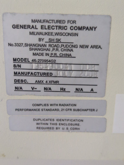 GE Healthcare AMX 4 Plus Portable X-Ray Unit