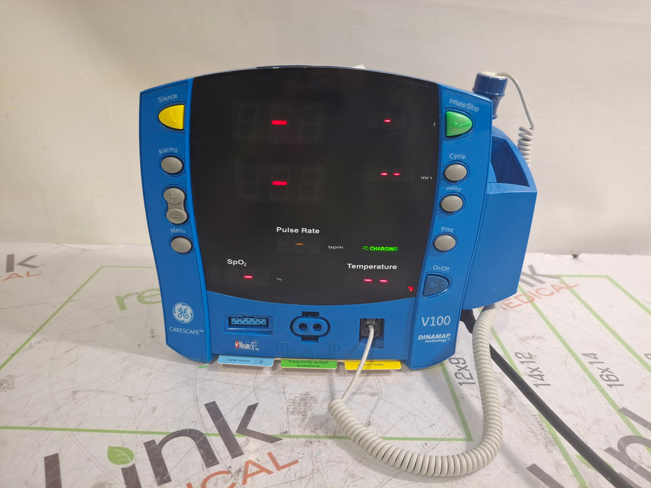 GE Healthcare Dinamap V100 - NIBP, SpO2, Temp Vital Signs Monitor
