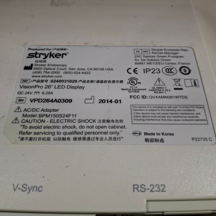 Stryker VisionPro 26" LED Display Monitor