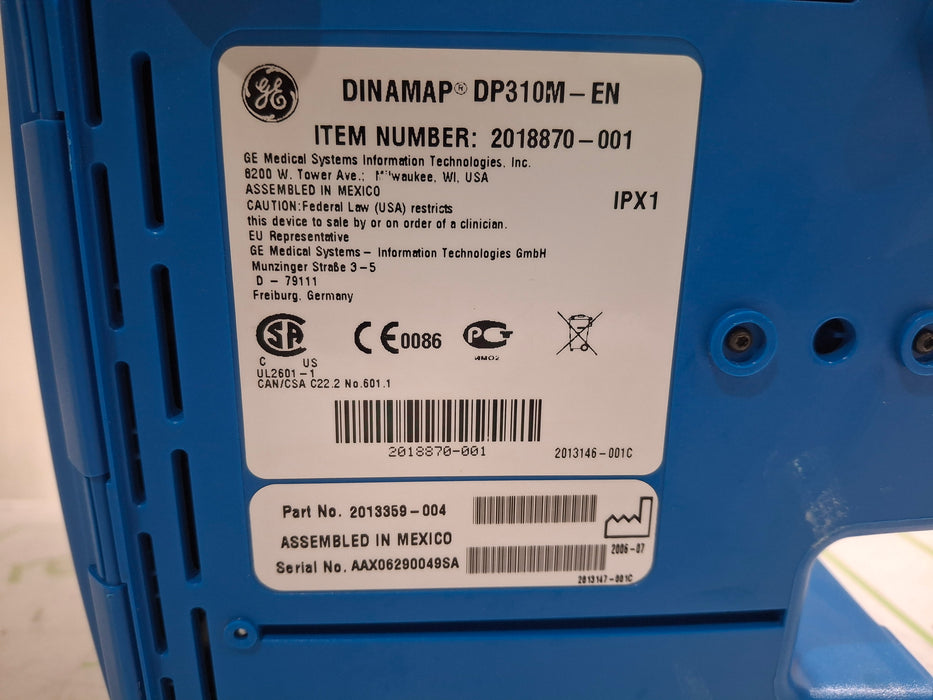 GE Healthcare Dinamap Pro 300V2 Vital Signs Monitor