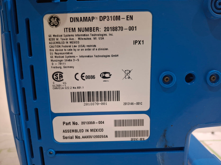 GE Healthcare Dinamap Pro 300V2 Vital Signs Monitor