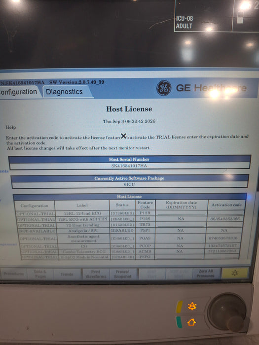 GE Healthcare Carescape B650 Critical Care Patient Monitor