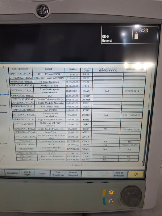 GE Healthcare Carescape B650 Anesthesia Care Patient Monitor