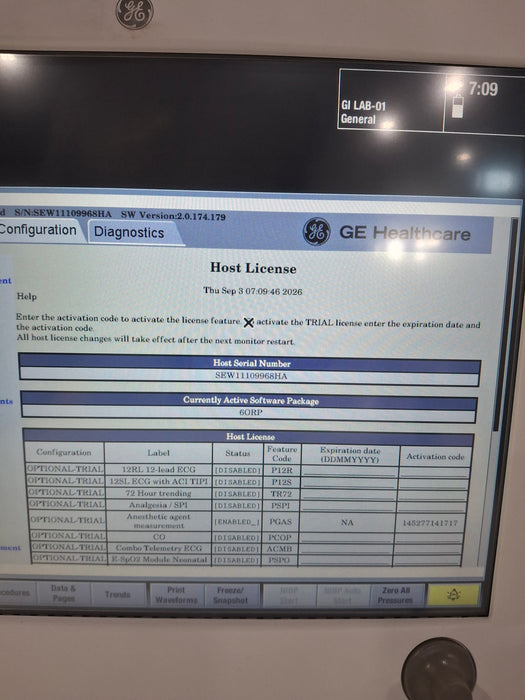 GE Healthcare Carescape B650 Anesthesia Care Patient Monitor