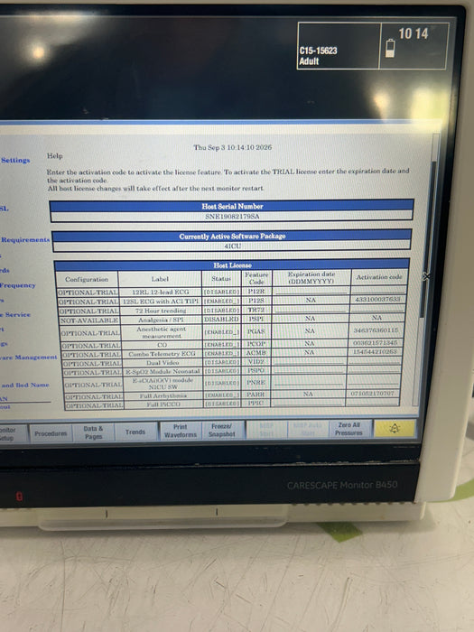 GE Healthcare Carescape B450 Critical Care Patient Monitor