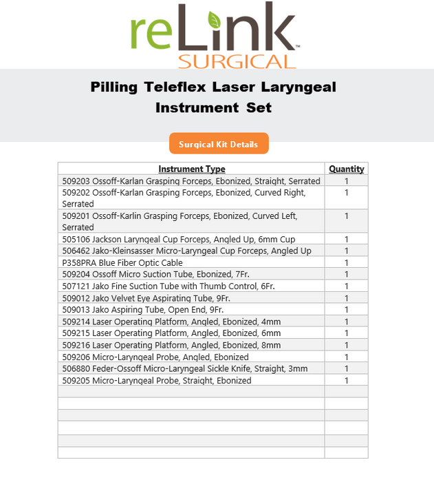 Pilling Surgical Pilling Surgical Teleflex Laser Laryngeal Instrument Set Surgical Sets reLink Online