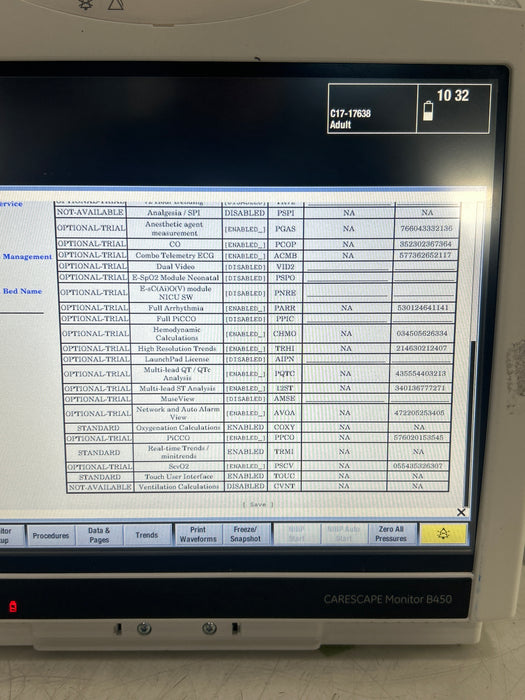 GE Healthcare Carescape B450 Critical Care Patient Monitor