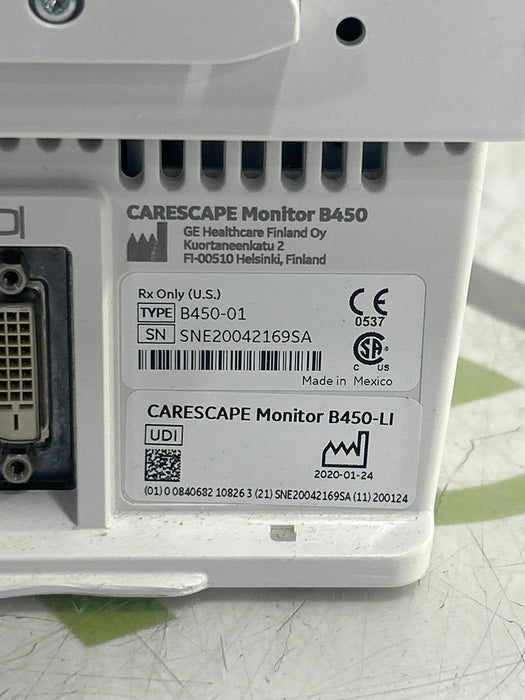 GE Healthcare Carescape B450 Critical Care Patient Monitor