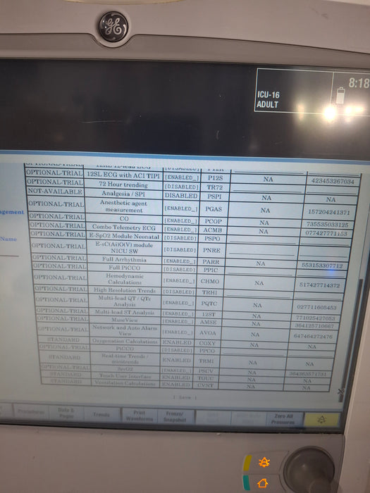 GE Healthcare Carescape B650 Critical Care Patient Monitor
