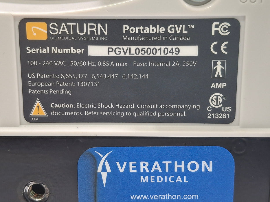 Saturn Biomedical Systems Inc Portable GVL Video Laryngoscope System
