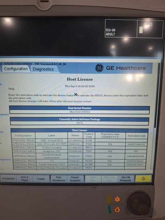 GE Healthcare Carescape B650 Critical Care Patient Monitor