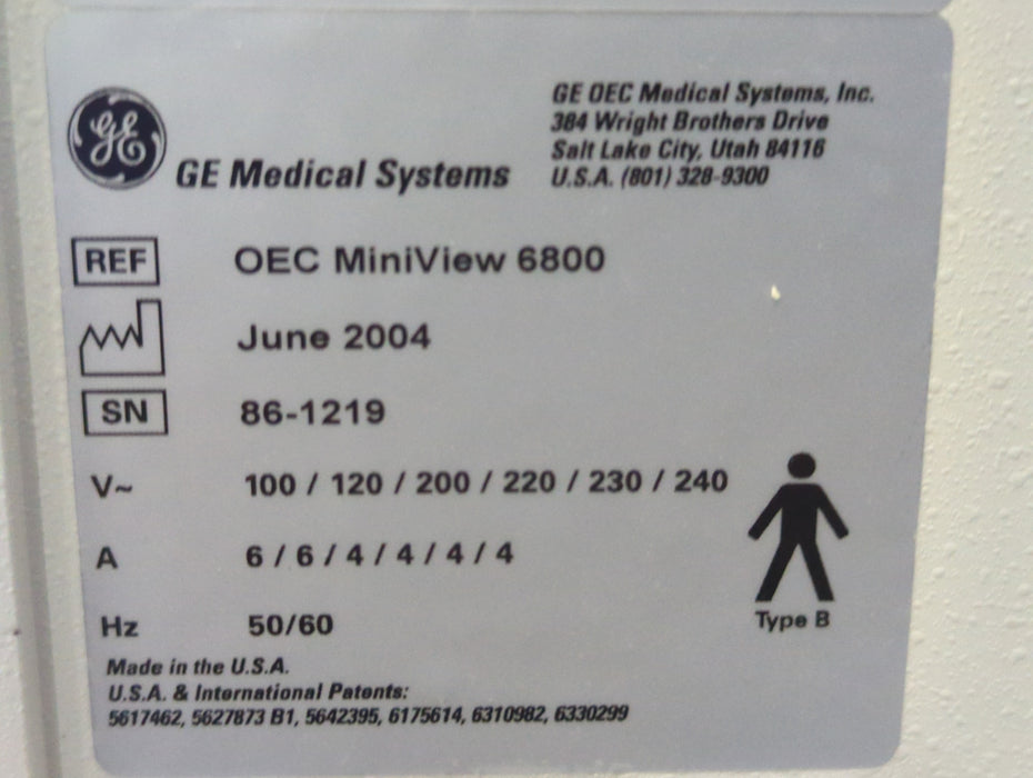 OEC Medical Systems Miniview 6800 C-Arm