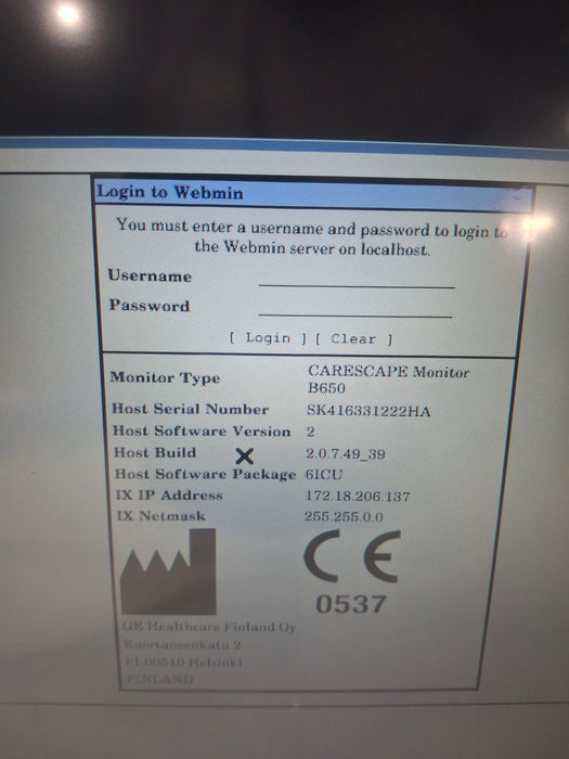 GE Healthcare Carescape B650 Critical Care Patient Monitor