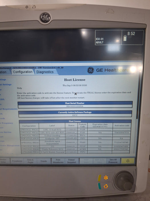 GE Healthcare Carescape B650 Critical Care Patient Monitor