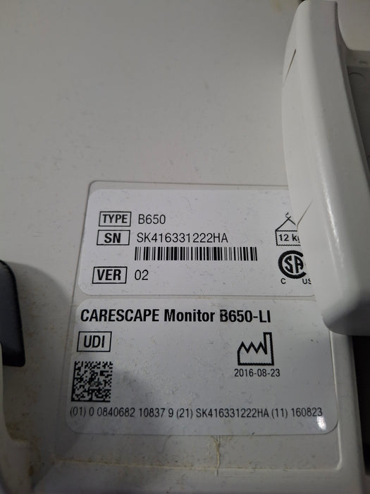 GE Healthcare Carescape B650 Critical Care Patient Monitor