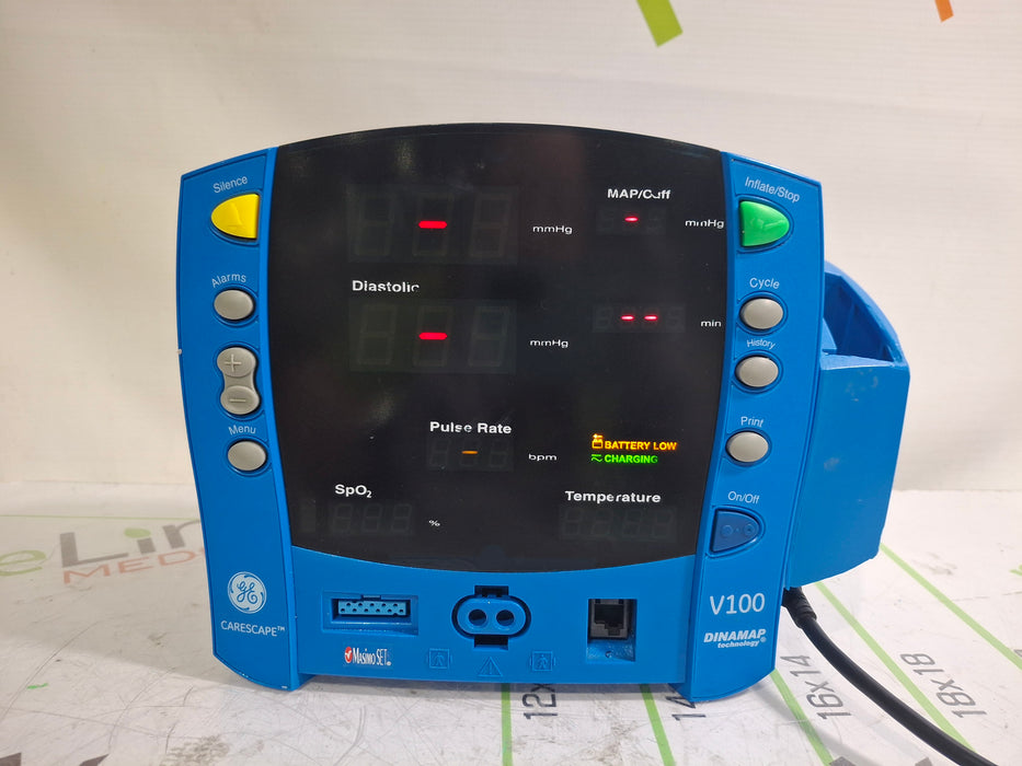 GE Healthcare Dinamap V100 - NIBP, SpO2, Temp Vital Signs Monitor