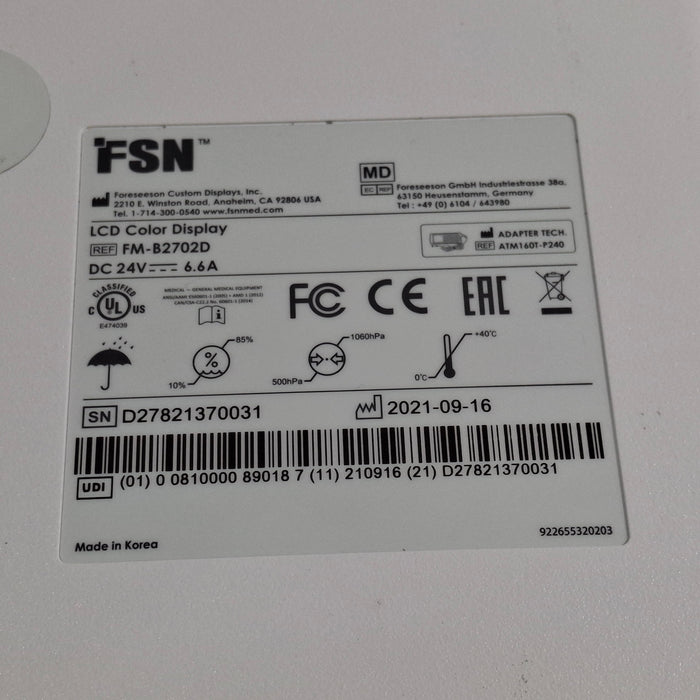 FSN Medical Technologies FM-B2702D LCD Color Display